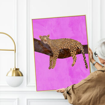 Leopard Wearing Sneakers Customisable Art Print, 4 of 7