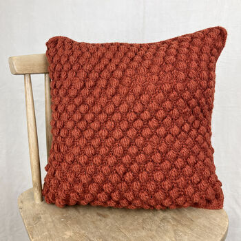 Fair Trade Chunky Boho Bobble Wool Cushion Cover 40cm, 5 of 12