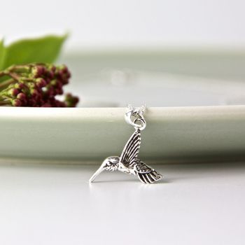 Silver Hummingbird Necklace, 3 of 9