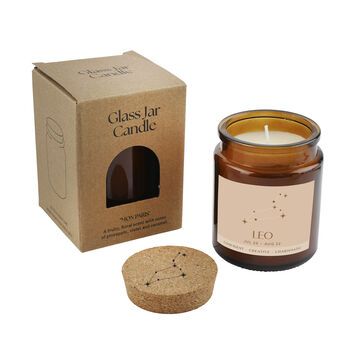 Brown Jar Candle • 'Leo” • Scented Jar Candle • Special Gift • Star Sign Zodiac Candle • Gift For Her • Gift For Him • Gift Box, 2 of 2