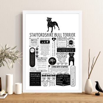 Personalised Staffordshire Bull Terrier Fact Print, 4 of 7