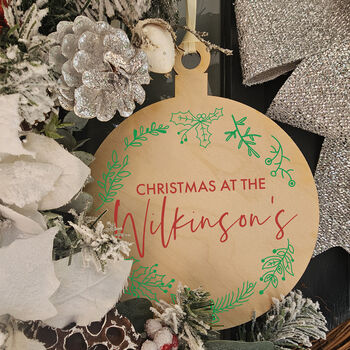 Personalised Oversize Wooden Bauble, 6 of 9