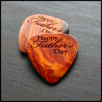 Happy Father's Day Exotic Timber Guitar Pick, 4 of 10