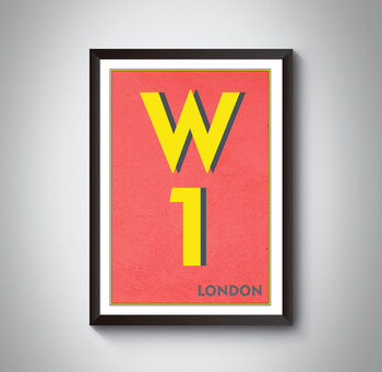 W1 Postcode Soho, Mayfair London Print, 3 of 8