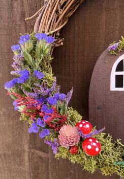 Fairy Door Dried Flower Wreath, 3 of 6
