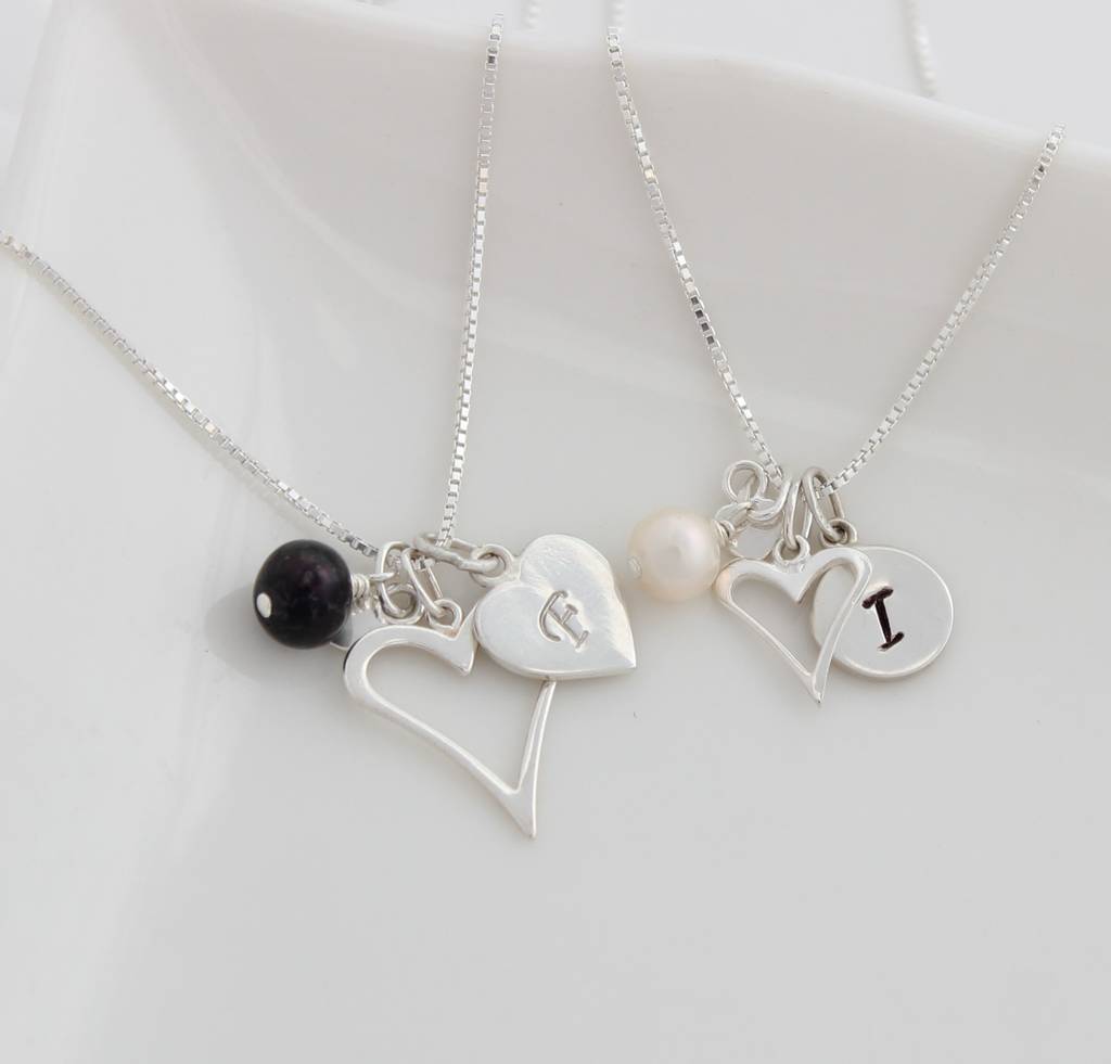Mama Et Moi Personalised Open Heart Necklaces, 1 of 12