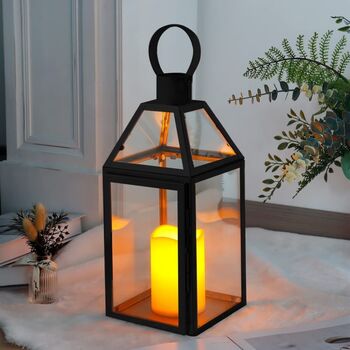 Black Decorative Stainless Steel Candle Lanterns, 5 of 6