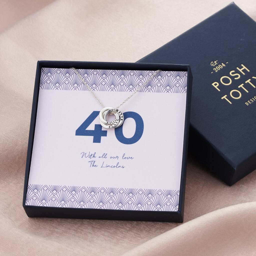 Personalised 40th Birthday Necklace Gift Box, 1 of 4