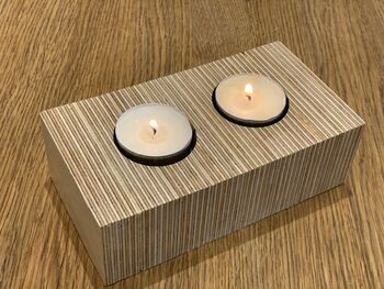 Birchwood Ply Rectangular Tealight Holder, 10 of 12