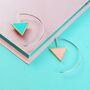 Pink And Turquoise Enamel Sterling Silver Hoop Earrings, thumbnail 1 of 5