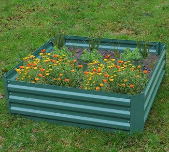 Sage Green Veggie And Herb Raised Bed With Liner, 5 of 7