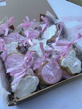 Baby Pink Baby Shower Biscuit Favours, 12 of 12