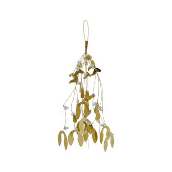 Gold Mistletoe Christmas Ornament, 3 of 4