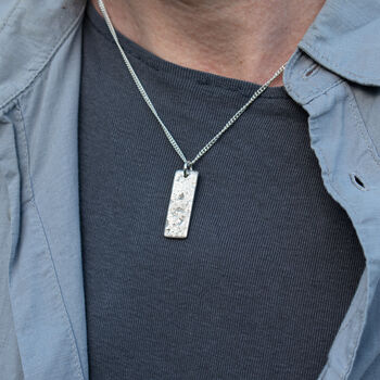 Memorial Ashes Imprint Slim Tag Necklace, 2 of 6