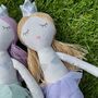 Linen Mermaid Princess With Purple Hair, thumbnail 5 of 8