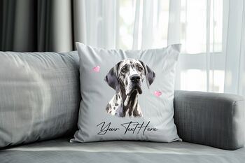 Personalised Great Dane Hearts Cushion Cover Gift, 2 of 2