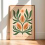 Papaya Au Soleil, Boho Fruit Art Print Botanical Celestial Sun Poster, thumbnail 1 of 3