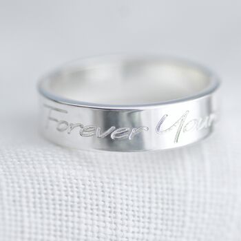 Personalised Unisex Silver Wedding Band Ring, 3 of 7