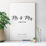 Personalised Mr And Mrs Print, thumbnail 1 of 3
