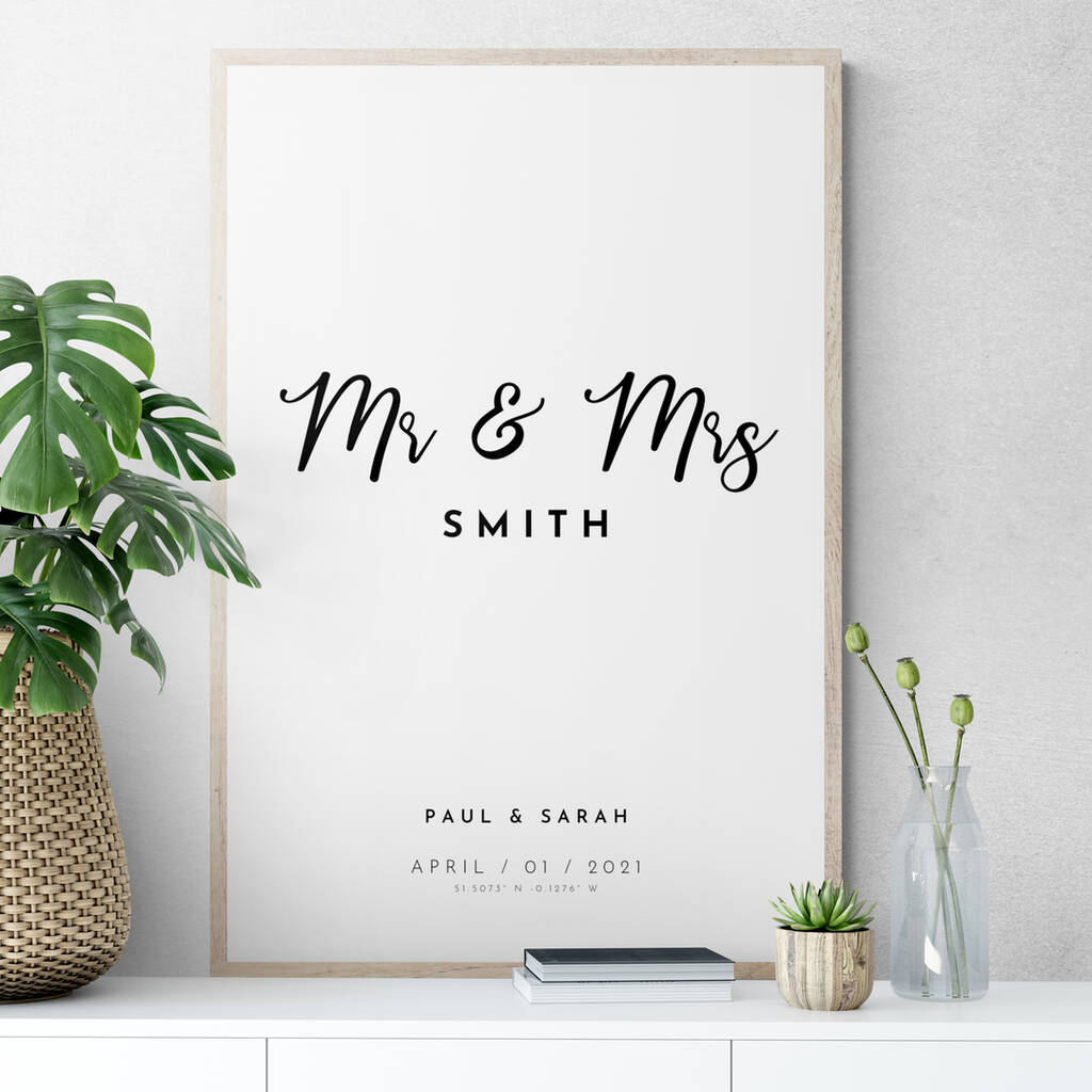 Personalised Mr And Mrs Print, 1 of 3