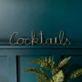 Cocktails Gold Wire Word Sign, thumbnail 1 of 3