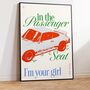 Wolf Alice 'Passenger Seat' Porsche 911 Lyric Art Print, thumbnail 1 of 6