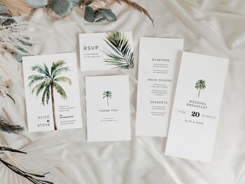 Palm Tree Concertina Wedding Invitations, 4 of 4