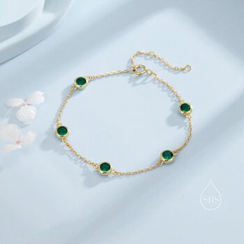 Emerald Green Cz Motif Bracelet, 2 of 11