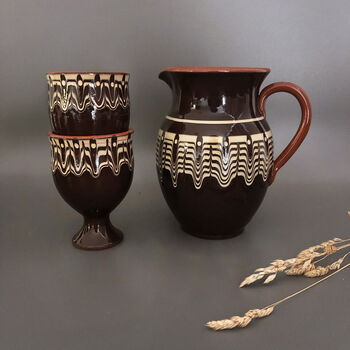 Set Of Two Ceramic Wine Glasses And Jug, 5 of 5