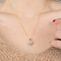 Rose Quartz October Birthstone Love Heart Necklace, thumbnail 2 of 5