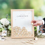 Scattered Hearts Wedding Drop Top Frame Guest Book, thumbnail 2 of 6