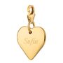 Engraved Gold Plated Medium Heart Charm, thumbnail 4 of 7