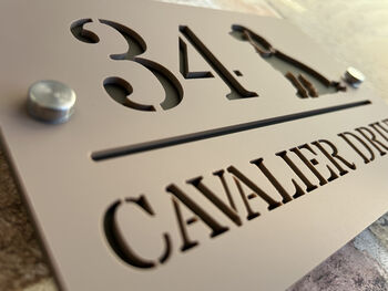 Personalised Spaniel Dog Design House Acrylic Number Sign, 2 of 8