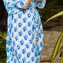 Blue Pebble Print Ladies Silk Dress, thumbnail 5 of 5