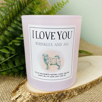 Personalised Love Your Wrinkles Valentines Candle, 4 of 11