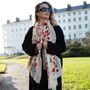 Poppy Flower Print Scarf In Personalised Gift Box, thumbnail 8 of 9