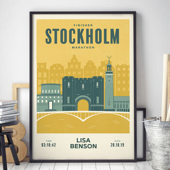 Personalised Stockholm Marathon Print, Unframed, 3 of 7
