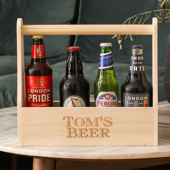 Personalised Beer Box Drink Holder Gift For Dad, 4 of 4