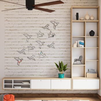 083 Flock Of Birds Origami Design Acrylic Wall Art, 2 of 9