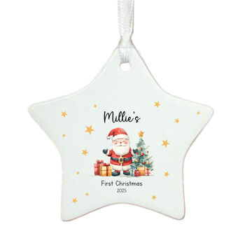 Personalised 1st Christmas Bauble Santa And Tree Keepsake, 4 of 4