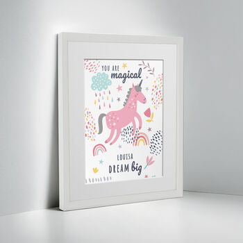 Personalised Unicorn Children’s Nursery Framed Print, 3 of 10