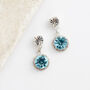 Aqua Blue Swarovski Crystal Snow Drop Earrings, thumbnail 5 of 6