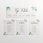 Green Eucalyptus Vellum Wedding Table Plan Cards, thumbnail 2 of 3