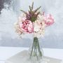 Soft Pink Artificial Bouquet In Light Bulb Vase, thumbnail 1 of 7