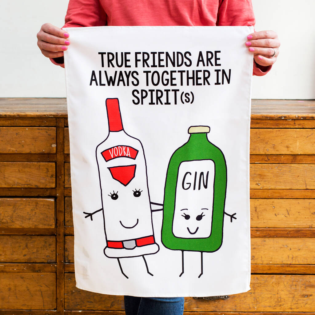 'Together In Spirits' Friendship Tea Towel, 1 of 4