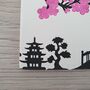 Japanese Style Scene Handpainted Clay Wall Hanging, thumbnail 6 of 7