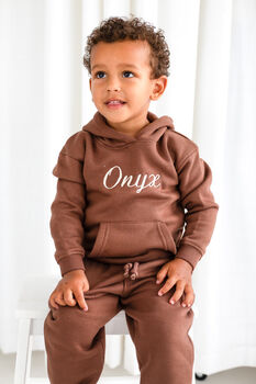 Child's Embroidered Italic Name Hoodie Jumper, 4 of 12