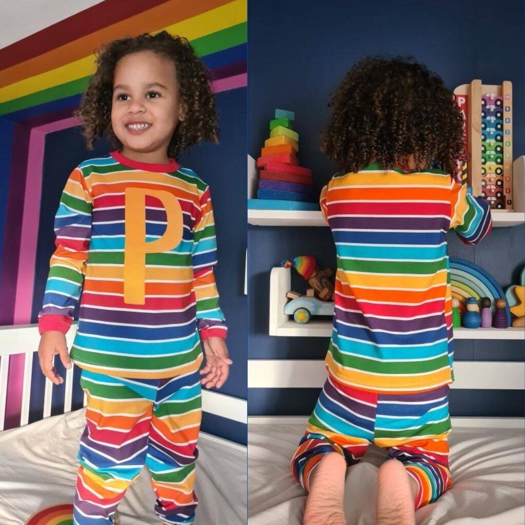 Personalised Rainbow Kids Pyjamas, 1 of 8