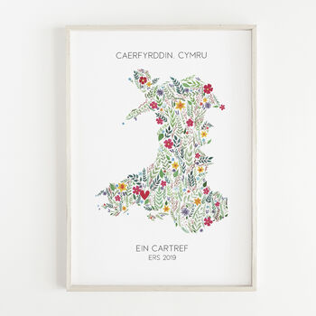 Personalised Floral Map Of Wales Print, 4 of 5