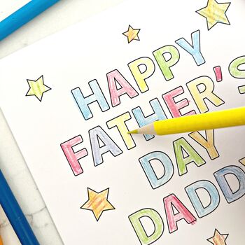 Daddy Colour In Father's Day Card, 2 of 3